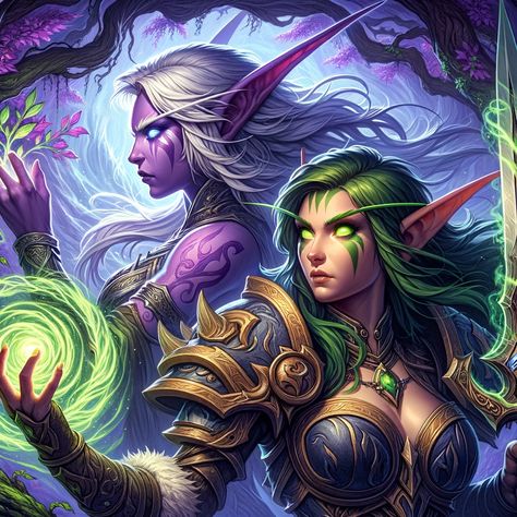 #fantasy #warcraft #wow #worldofwarcraft #nightelf #nelf #elf #kaldorei World Of Warcraft Painting, Wow Fanart, Wow Elf, Steampunk Characters, Dr World, Fantasy Tattoos, Elf Art, Warcraft Art, Night Elf