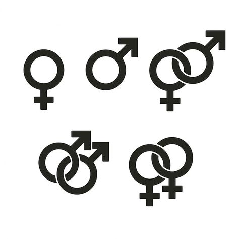 Couples Symbols, Gender Symbols, Male And Female Signs, Flag Template, Graphic Design Photoshop, Gender Equality, Couple Relationship, Symbolic Tattoos, Vector Illustration Design