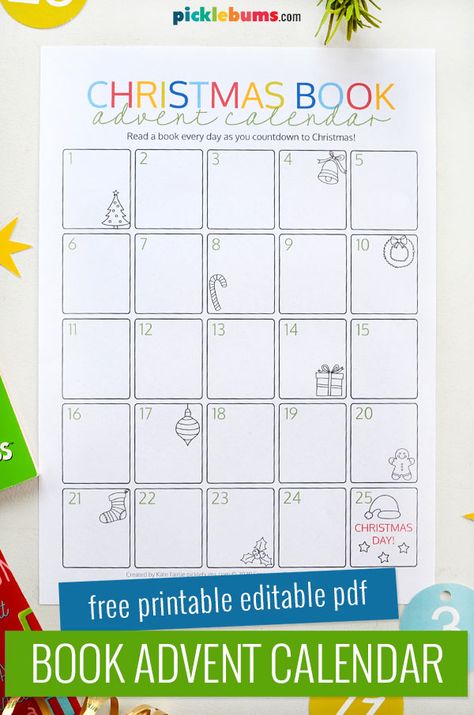 Christmas Book Advent Calendar for Kids. Use this free printable to keep track of each book you read this Christmas. Book Advent Calendar, Advent Calendar Printable, Advent Calendar For Kids, Best Christmas Books, Christmas Picture Books, Calendar For Kids, Christmas Books For Kids, Printable Advent Calendar, Christmas Reading