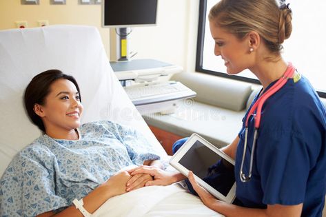 Nurse Talking To Female Patient On Ward Using Digital Tablet. Holding Hand Smili , #Affiliate, #Patient, #Ward, #Female, #Nurse, #Talking #ad Heart Hospital, Infection Prevention, Certified Nursing Assistant, Infection Control, Surgery Recovery, Nursing Assistant, Healthcare Industry, Medical Information, Patient Care