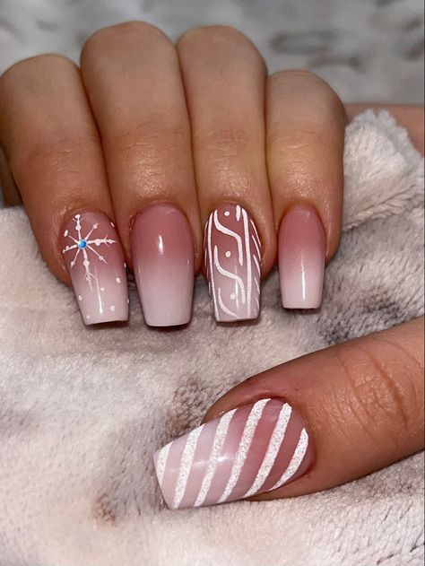 Knitted, snowflake, nails, christmas Nails Christmas, Snowflake Nails, Nails, Christmas