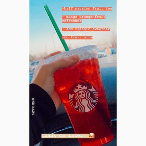 Rest For A While (@vsco.bym) • Instagram photos and videos Starbucks Drink At Home, Best Starbucks Drinks, Passion Fruit Tea, Starbucks Hacks, Starbucks Drinks Diy, Secret Starbucks Recipes, Iced Starbucks Drinks, Drink At Home, Healthy Starbucks Drinks