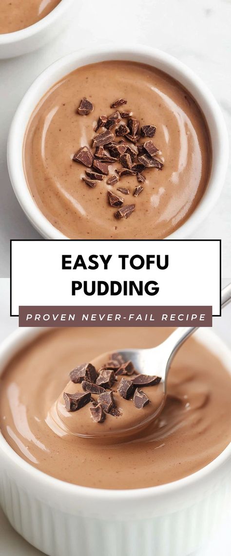 Image for Easy Tofu Pudding Tofu Mousse Recipes, Dessert Tofu Recipes, Tofu Pudding Recipe, Vegan Pudding Recipe, Tofu Dessert Recipes, Tofu Desserts, Whipped Tofu, Dessert Tofu, Tofu Dessert