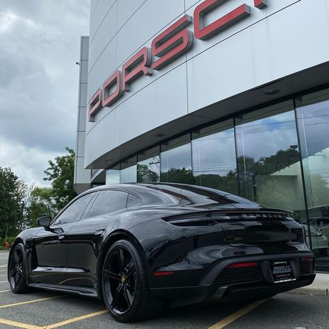 Paul Miller Porsche on Instagram: “Can’t get over this Taycan Turbo S spec! So menacing in all black with the Race-Tex interior option. @paulmillerporsche…” Taycan 4s, Porsche Taycan Turbo S, Paul Miller, Porsche Taycan, Turbo S, Porsche Panamera, Tron, Get Over It, Luxury Cars