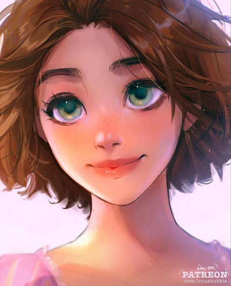 👑Cr: lotusbubble on IG ✨ #art #artist #aesthetic #digitalart #artoftheday #artistsoninstagram #artofinstagram Disney Princess Fan Art Rapunzel, Tangled Rapunzel Short Hair, Rapunzel Short Haircut, Rapunzel With Short Hair, Shifting Faceclaims, Rapunzel Short Hair, Lydia Elaine, Rapunzel Cosplay, Disney Women