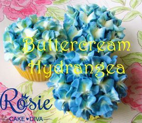 Buttercream Hydrangea, Wilton 2d, Hydrangea Cupcakes, Cupcakes Decoration Tutorial, Frost Cupcakes, Cupcakes Flores, Cupcakes Design, Cupcake Tutorial, Icing Flowers