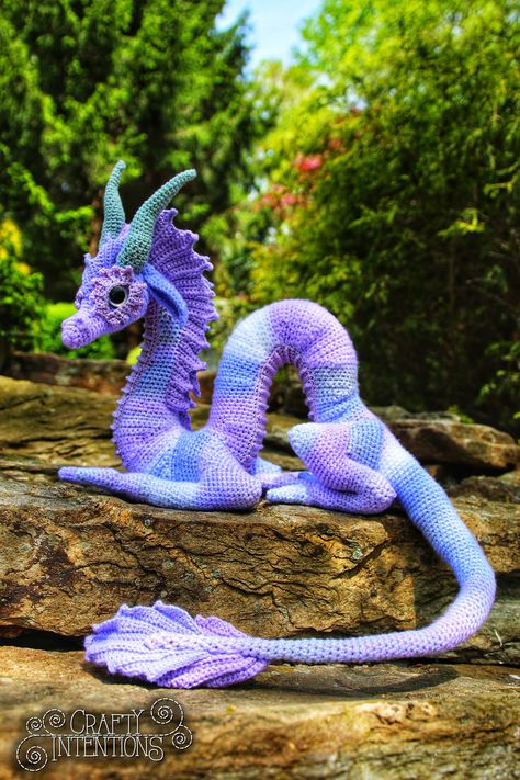 Eastern Dragons — Crafty Intentions Crochet Dragon Pattern, Eastern Dragon, Purple Dragon, Crochet Mignon, Confection Au Crochet, Crochet Dragon, Dragon Pattern, Crochet Animal Patterns, Fun Crochet Projects