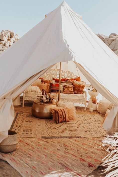 Bell Tent Interior, Glamour Camping, Bell Tent Camping, Joshua Tree Elopement, Bell Tent, Chur, Joshua Tree, Tent Camping, Indoor Garden