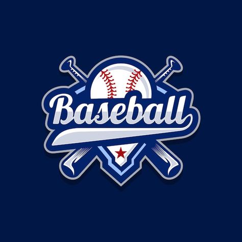 Baseball logo design | Premium Vector #Freepik #vector #tournament-logo #championship-logo #league-logo #baseball-logo Baseball Logo Design, Indoor Batting Cage, Softball Logos, Baseball Vector, Baseball Teams Logo, Gifts For Baseball Lovers, Sports Logo Inspiration, Of Logo Design, Baseball Logo