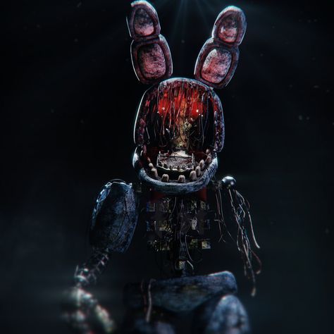 Ignited Bonnie Fanart, Ignited Bonnie, Markiplier Fnaf, Fnaf Freddy Fazbear, Withered Bonnie, Bonnie Fnaf, Fnaf Photos, Fnaf Jumpscares, Indie Game Development