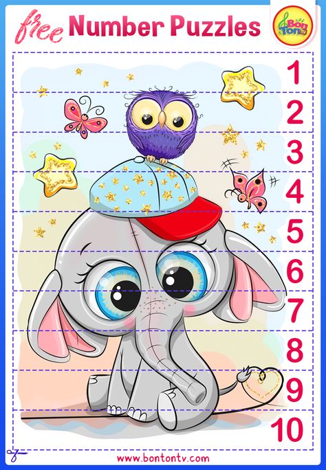 Number Puzzles - FREE Preschool Printables for Kids - Learning Numbers, Counting 1-10 - Fun Math Activities and Worksheets for Homeschooling, Kindergarten and Grade 1 - by BonTon TV #numbers #preschool #printables #worksheets #bontontv Science Projects For Preschoolers, Kids Learning Numbers, Homeschooling Kindergarten, Color Worksheets For Preschool, Numbers Counting, Free Preschool Printables, Pre Writing Activities, Nursery Activities, Fun Math Activities