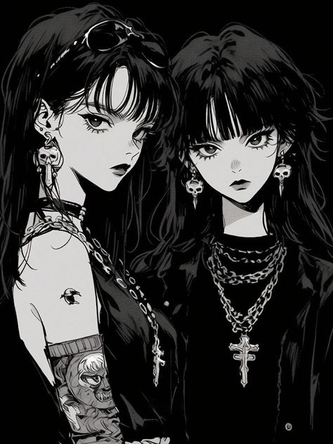 Dr Characters, Anime Goth, Bff Girls, Aesthetic Goth, Kawaii Shoes, Japan Girl, Graphic Design Fun, Dark Anime, 그림 그리기