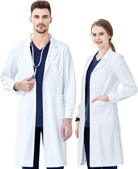 - High Quality Material: KUMARS unisex white medical coat is 35% cotton + 65% polyester. Washable up to 30 degrees and dry at low temperature (or handwash). - Multiful Usage Coat: This laboratory coat for men women provides protection against spills, grime, dirt, and splashes. Very suitable for laboratory, medical professionals, hospital, scientists, chemistry classes, construction, industry, school use. Laboratory Coat, Doctor White Coat, Scientist Lab, Chemistry Laboratory, School Coat, Doctor Coat, White Lab Coat, Chemistry Class, Diy Kostüm