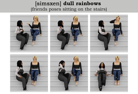 Talking Poses, Poses Sitting, Sims Stories, Group Poses, Sitting Poses, Friends Poses, Sims Cc, Custom Baby, Couple Posing