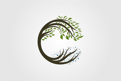 Mother Earth Art, Tree Logo Design, Nature Logo Design, Circular Logo, Water Logo, Tree Logo, Logo Letter, Event Poster Design, Tree Logos