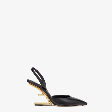 Fendi Heels, Fendi First, Fendi Logo Design, Fendi Store, Fendi Logo, Shield Sunglasses, Pony Hair, Slingback Shoes, Exclusive Gift