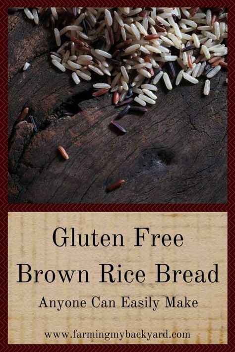 Rice Flour Bread, Rice Bread Recipe, Brown Rice Bread, Buckwheat Pancake Recipes, Gf Bread Recipe, Brown Rice Cooking, Rice Flour Recipes, Gluten Bread, Rice Bread