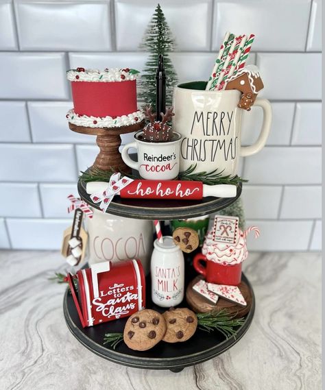 28 Christmas Tiered Tray Ideas for a Festive Display 74 28 Christmas Tiered Tray Ideas for a Festive Display Christmas Tiered Tray Ideas, Tiered Tray Ideas, Christmas Tiered Tray, Tray Ideas, Christmas Reindeer, Tiered Tray, Living Rooms, Reindeer, Cocoa