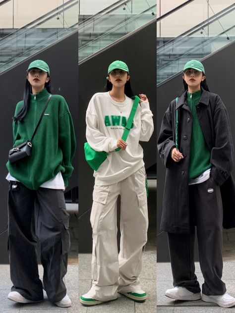 Hiphop Outfit Women Street Style, Hiphop Style Outfits, Outfit Ideas Kpop, Hiphop Outfit, Tomboy Dresses, China Street Fashion, Baggy Outfit Ideas, Boyish Outfits, Tomboy Femme