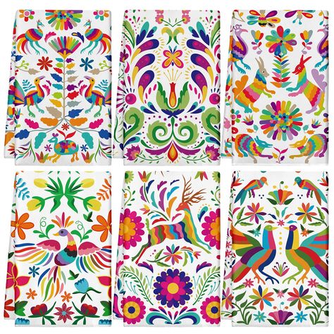 PRICES MAY VARY. Mexican Themed Towels: you will receive 6 pcs of (21 x 14 inches/ 54 x 36 cm) Mexican kitchen towels, the kitchen towels are mainly designed in Mexican traditional bird and flower, bright and lively, cute and adorable, can bring you a good mood when using Experience the Durability and Texture: our kitchen towel, crafted out of the microfiber, which ensures a long usage while offering cleanliness; The microfiber offers high absorption capacity, making these towels efficient and e Lil Perfect, Talavera Bathroom, Fiesta Kitchen, Mexican Otomi, Mexican Kitchen, Mexican Flowers, Mexican Kitchens, Towel Bathroom, Decor Baie