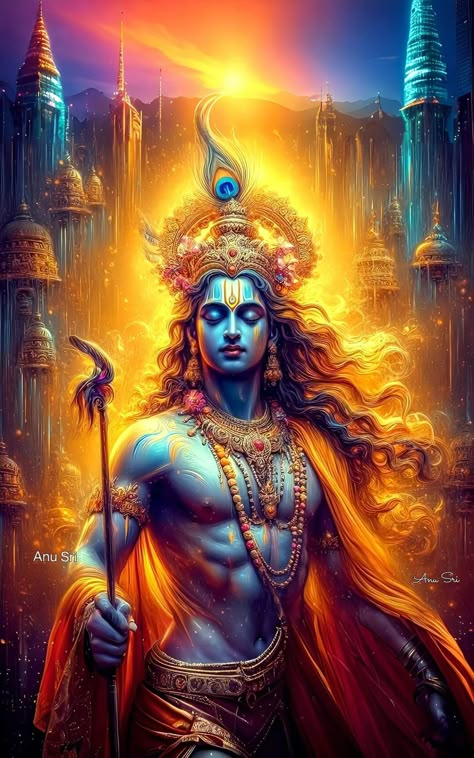 Krishna In Kurukshetra, Photos Of Lord Krishna, Krishna Tattoo, Krishna Avatar, Hanuman Ji Wallpapers, Krishna Hindu, Pictures Of Shiva, Hanuman Images, Shri Ram Photo