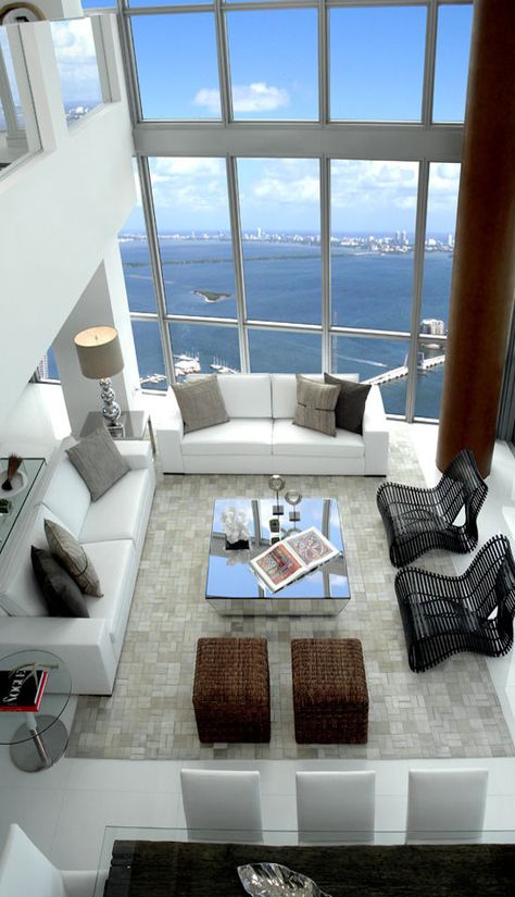 Trend Corp. Design + Build Construction   http://trenddesignbuild.com/ Space Rooms, Coastal Windows, Luxury House Interior Design, Coastal Living Rooms, Living Modern, Loft Living, Luxury Homes Interior, Floor To Ceiling Windows, Kitchen Bedroom