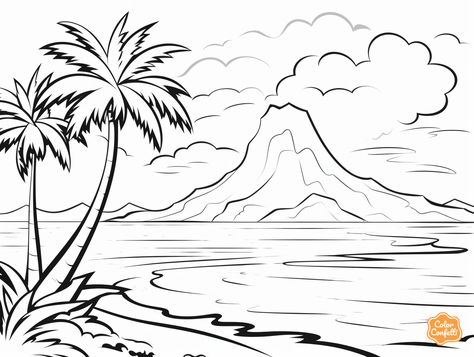 illustration of Charming Hawaiian coloring page Hawaii Coloring Pages, Hawaii Drawing, Mandala Turtle, Aloha Spirit, Tropical Escape, Cool Coloring Pages, Fantasy Fairy, Free Kids, Coloring Pages For Kids