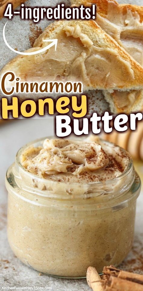 Canned Honey Butter, Cinnamon Toast Butter, Easy Cinnamon Butter, Whipped Cinnamon Butter Recipe, Fresh Honey Recipes, Honey Cinnamon Butter Recipe, Maple Honey Butter, Whipped Cinnamon Butter, Orange Honey Butter