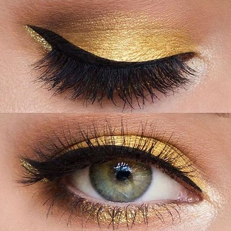 Golden glam!✨ Mad love for this look @iheartmakeupart created using shades from our showstopper palette & tarteist clay paint liner! #showstopper #glam #beauty #makeup #tarteist #tarteistry #tartelette Make Up Gold, Gold Smokey Eye, Different Makeup Looks, Orange Lips, Eyeliner Tattoo, Simple Makeup Looks, Cosmetic Glitter, Eye Makeup Designs, Gold Makeup