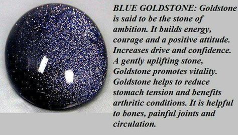 Blue goldstone Spiritual Crystals, Gemstone Meanings, Crystal Therapy, Crystal Healing Stones, Blue Goldstone, Crystal Magic, Crystal Meanings, Minerals And Gemstones, Rocks And Gems