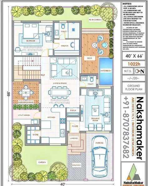 Naksha Maker on Instagram: "⭐ Architectural PLANNING ⭐ INTERIOR DESIGN ⭐ 3D VIEWS , 3D FLOOR PLAN , WALKTHROUGH ⭐ STRUCTURE DESIGN ⭐ LANDSCAPE DESIGN #architecture…" Single Story House Floor Plans, Landscape Design Architecture, Drawing House Plans, Decoration Nature, Duplex Floor Plans, Bungalow Floor Plans, Indian House Plans, 3d Floor Plan, Little House Plans