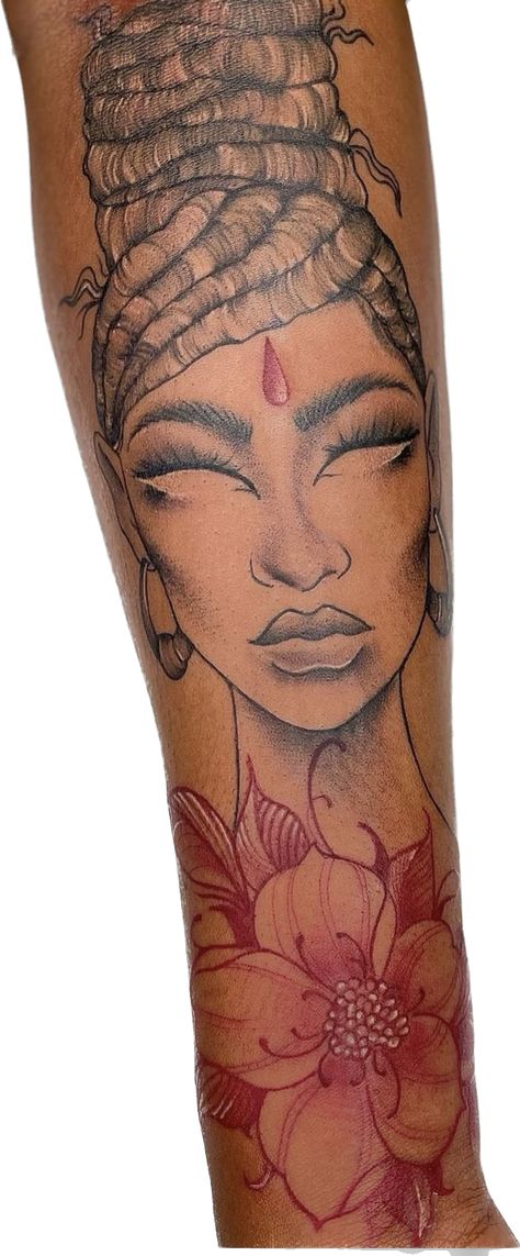 Egyptian Black Women, Afro Goddess Tattoo, Loc Tattoos For Women, Oshun Tattoo Ideas, Oshun Goddess Tattoo, Ankh Tattoo Women, Spiritual Sleeve Tattoos For Women, African Goddess Tattoo, Oshun Tattoo