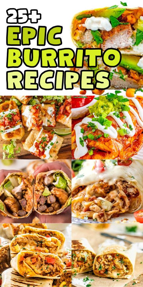 Burrito recipe ideas Mexican Food Burritos, Burrito Flour Tortilla Recipe, Different Kinds Of Burritos, Mexican Burritos Authentic, Loaded Burrito Recipe, Unique Burrito Ideas, Burritos Recipe Chicken, Dinners Using Tortillas, Authentic Burritos Mexican Style