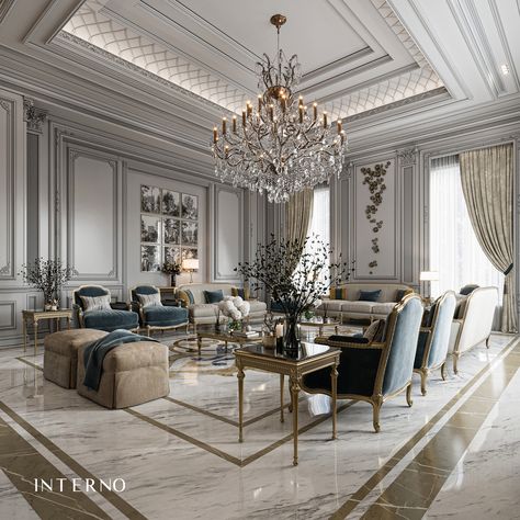 Classical Lobby Design, Classic Ceiling Design Luxury, Luxury Majlis Design, Neoclassical Interior Design Luxury, Dubai Homes, Classic Ceiling Design, Classical Theme, Classic Interior Design Living Room, Classic Interior Design Luxury