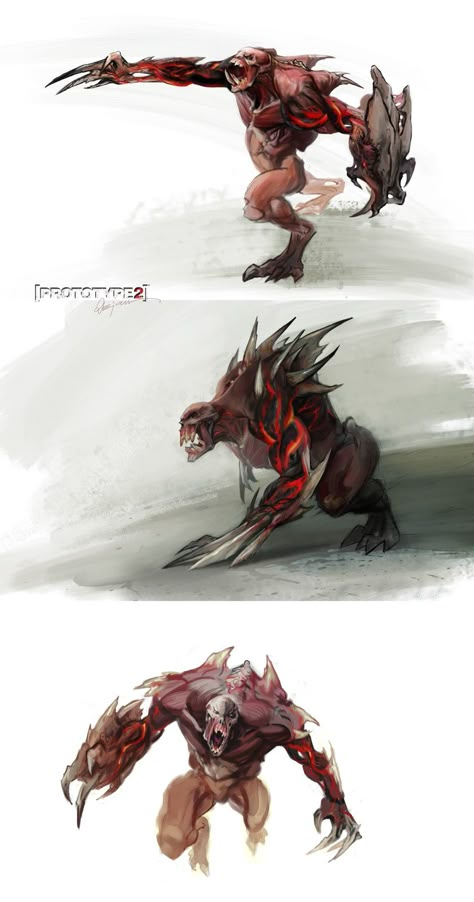 ArtStation - Prototype 2, Dejan Ostojic Prototype 2, Arte Zombie, Carnage Marvel, Zombie Monster, Beast Creature, X Male Reader, Alien Concept Art, Monster Concept Art, Fantasy Creatures Art