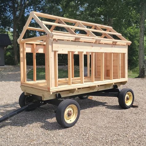 Mobile Chicken Coop Diy, Moveable Chicken Coop, Row Gardening, Hay Wagon, Mobile Chicken Coop, Automatic Chicken Coop Door, Portable Chicken Coop, Chicken Coop Run, Building A Chicken Coop