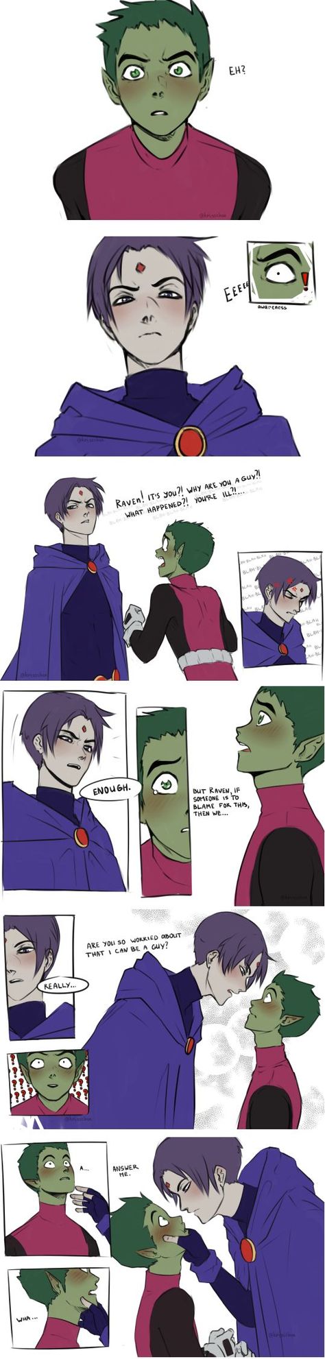 Genderbent Raven X Beastboy, Raven X Beastboy Genderbend, Bb X Raven Fanart, Male Raven X Beastboy Fanart, Raven Beast Boy Ship, Beastboy X Robin, Raven Beastboy Fanart, Male Raven Fanart, Raven X Beastboy Comics