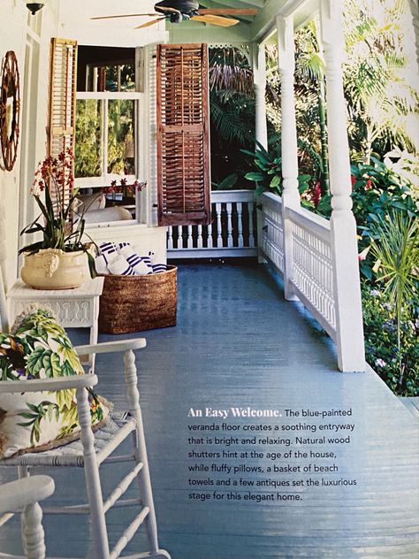 Cottage Magazine, Southern Front Porch, Southern Porch, Southern Porches, Southern Cottage, Blue Floor, Future Apartment, Porch Design, Screened In Porch