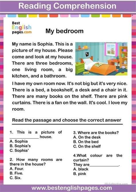 My House Reading Comprehension, My Home Worksheet For Kids, Reading For Kids Worksheets, Class 3 English Worksheets, House Worksheets For Kids, Reading Worksheets For Grade 1, English Reading For Beginners, Reading Worksheets For Kids, Conversation For Kids