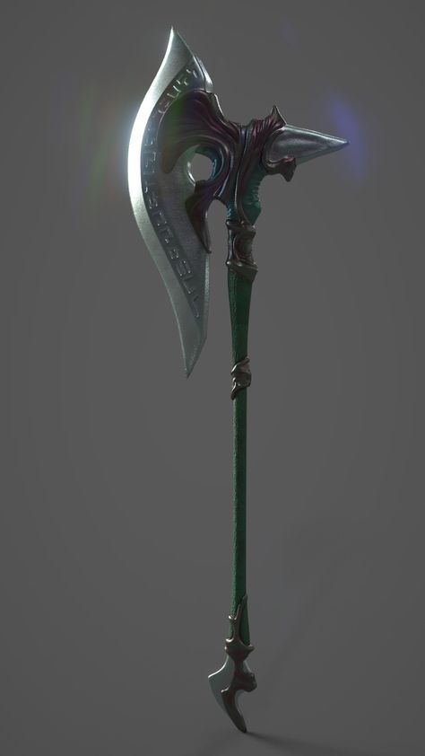 ArtStation - Battle Axe, Ardan Maulana Dual Axes Concept Art, Fantasy Battle Axes Design, Dnd Greataxe Art, Greataxe Concept Art, Dnd 5e Battleaxe, Magic Greataxe, Fantasy Greataxe, Poleaxe Fantasy, Greataxe Dnd