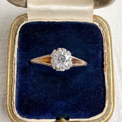 Vintage Solitaire Engagement Ring, Old Euro 0.58ct. Late Victorian Engagement Ring, 1950s Wedding Ring, Vintage Wedding Rings 1920s, 1960s Engagement Ring, Old Mine Cut Engagement Ring, Old European Cut Engagement Ring, Rose Cut Engagement Ring, Antique Engagement Rings Victorian, 1940s Engagement Ring