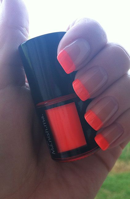 Bright Square Nails, Coral French Tip Nails, Kids Camping Birthday Party, Neon French Tips, Neon Tips, Summer Nails Neon, Home Nails, Kids Camping, Camping Birthday Party