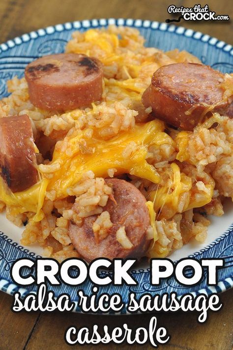 Crock Pot Polish Sausage Recipes, Eckrich Sausage Recipes Crockpot, Rice And Smoked Sausage Recipes, Polish Sausage And Rice Recipes, Sausage And Rice Recipes Easy, Crockpot Smoked Sausage Recipes, Eckridge Sausage, Smoked Sausage Crockpot Recipes, Smoked Sausage And Rice Recipes