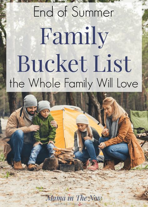 Enjoy the end of summer with these great family bucket list ideas. The whole family is sure to connect over these end of summer activities. Add these ideas to your family's summer bucket list. #SummerBucketList #FamilySummer #FamilyActivities #FamilyBucketList #MamaintheNow End Of Summer Bucket List, August Bucket List, End Of Summer Activities, Family Bucket List Ideas, Summer Activities For Teens, September Inspiration, Family Summer Bucket List, Family Bucket List, Motherhood Books