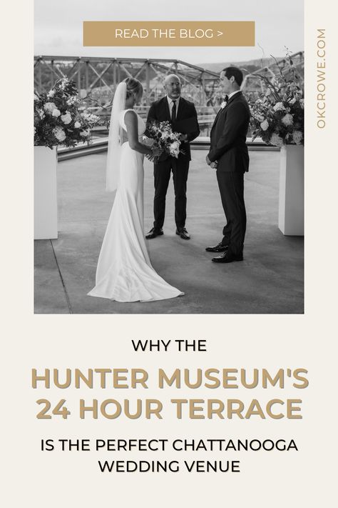 The Hunter Museum is a popular Chattanooga tourist attraction but many people don’t know that they can rent it for events such as your wedding day! If you’re looking for a Chattanooga elopement venue, engagement photo locations, or wedding venues in Chattanooga, look no further! Here is why the Hunter Museum’s 24 Hour Terrace is a great Chattanooga wedding venue. I’m Rachael Crowe, a Chattanooga wedding photographer. Learn more at okcrowe.com Chattanooga Elopement, Chattanooga Wedding Venues, Chattanooga Wedding, Engagement Photo Locations, Elopement Ceremony, Unique Wedding Venues, Museum Wedding, Outdoor Venues, Local Wedding