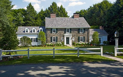 Pennsylvania Fieldstone Restoration | Patrick Ahearn Architect Fieldstone House, Patrick Ahearn Architect, Patrick Ahearn, Colonial House Exteriors, Colonial Farmhouse, Stone Farmhouse, Colonial Exterior, American Architecture, English Country House