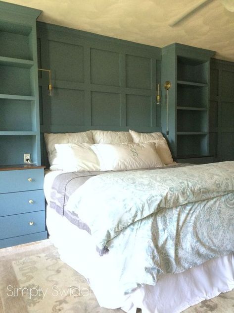 diy master bedroom built ins, bedroom ideas, storage ideas, woodworking projects Painted Rooms, Bedroom Makeover Diy, Bedroom Built Ins, Built In Dresser, Murphy Beds, Basement Bedrooms, Remodel Bedroom, Book Shelf, Cool Stuff