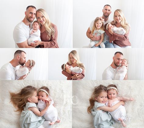 Family Portrait With Newborn, Newborn Studio Photography Family, Family Of 4 Picture Poses With Newborn, Sibling Photoshoot, New Baby Pictures, Newborn Family Pictures, Family Photo Studio, Family Studio Photography, Baby Boy Newborn Photography