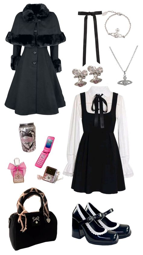 trashy girl in private school #coquette #privateschool #darkacademia #black #pink #viviennewestwood #juicycouture #y2k #2000s #fyp #shufflefyp School Uniforms, Private School, Y2k 2000s, Dark Academia, Vivienne Westwood, Juicy Couture, Black Pink, Pink, Black