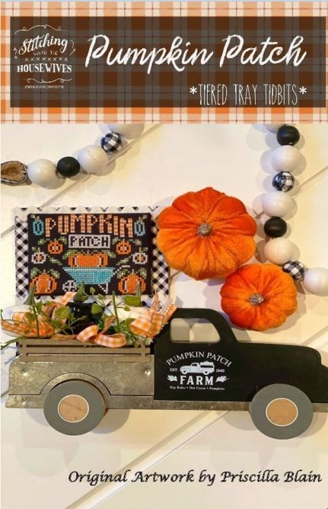 Primrose Cottage Stitches Gallery.ru, Pumpkin Patch Farm, Halloween Cross Stitch Charts, Halloween Cross Stitches, Cross Stitch Charts, Tiered Tray, Pumpkin Patch, Original Artwork, Cross Stitch